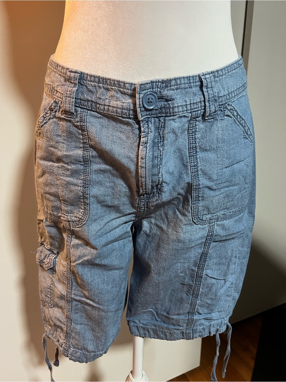 St. John's Bay Slate Blue Women's Cargo Shorts